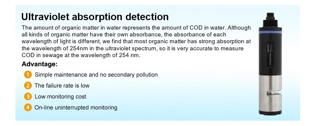 Wastewater Online Toc Cod BOD Tu Sensor with Automatic Cleaning Brush