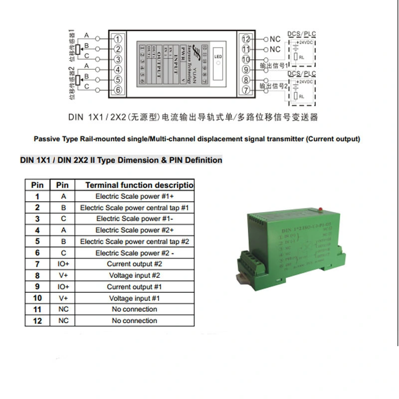 0-10mA/0-20mA/4-20mA Linear Position Sensor Signal Conditioner
