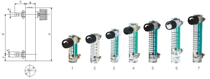 Panel Mount Acrylic Flowmeter-Air Flow Meter-Glass Rotameter-Oxygen Flow Meter