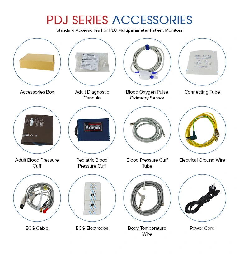 China Manufacture Cheap Puao Pdj-3000 Portable Patient Monitor for Hospital Patient Vital Signs