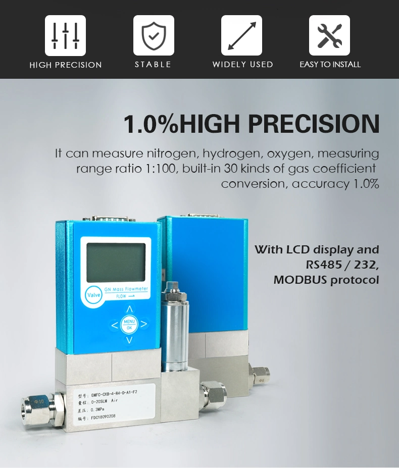 High-Accuracy Flow Sensor Steam, Ammonia Gas, Biogas, Nitrogen Air Flowmeter Variable Area Oxygen Natural Gas Mass Flow Meter