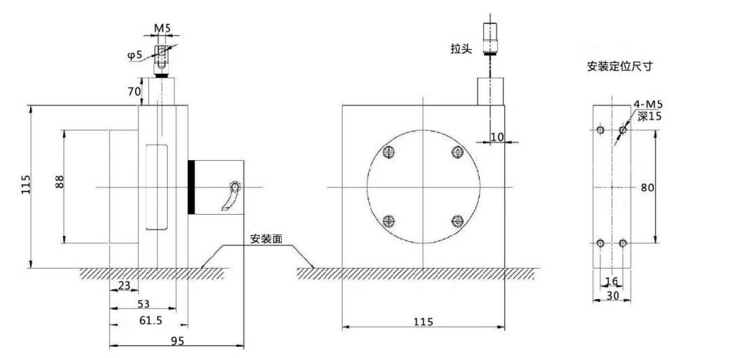 Gi-D90 Series 0-5000mm String Potentiometers 0-10V, 4-20mA, NPN. PNP. Htl, Ttl Draw Wire Displacement Sensor