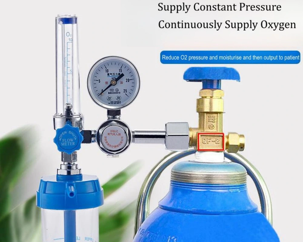 0-15lpm Oxygen Flowmeter Humidifier Bottle Insert Gas Flow Meter for Wall