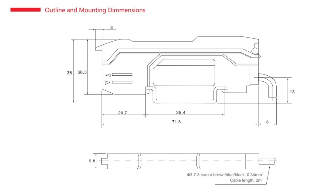 NPN Digital Optical Fiber Sensor with Delay