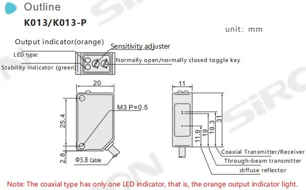 Siron K013 High Precision Sensor Detecting Various Glass and Transparent Objects Photoelectric Sensor