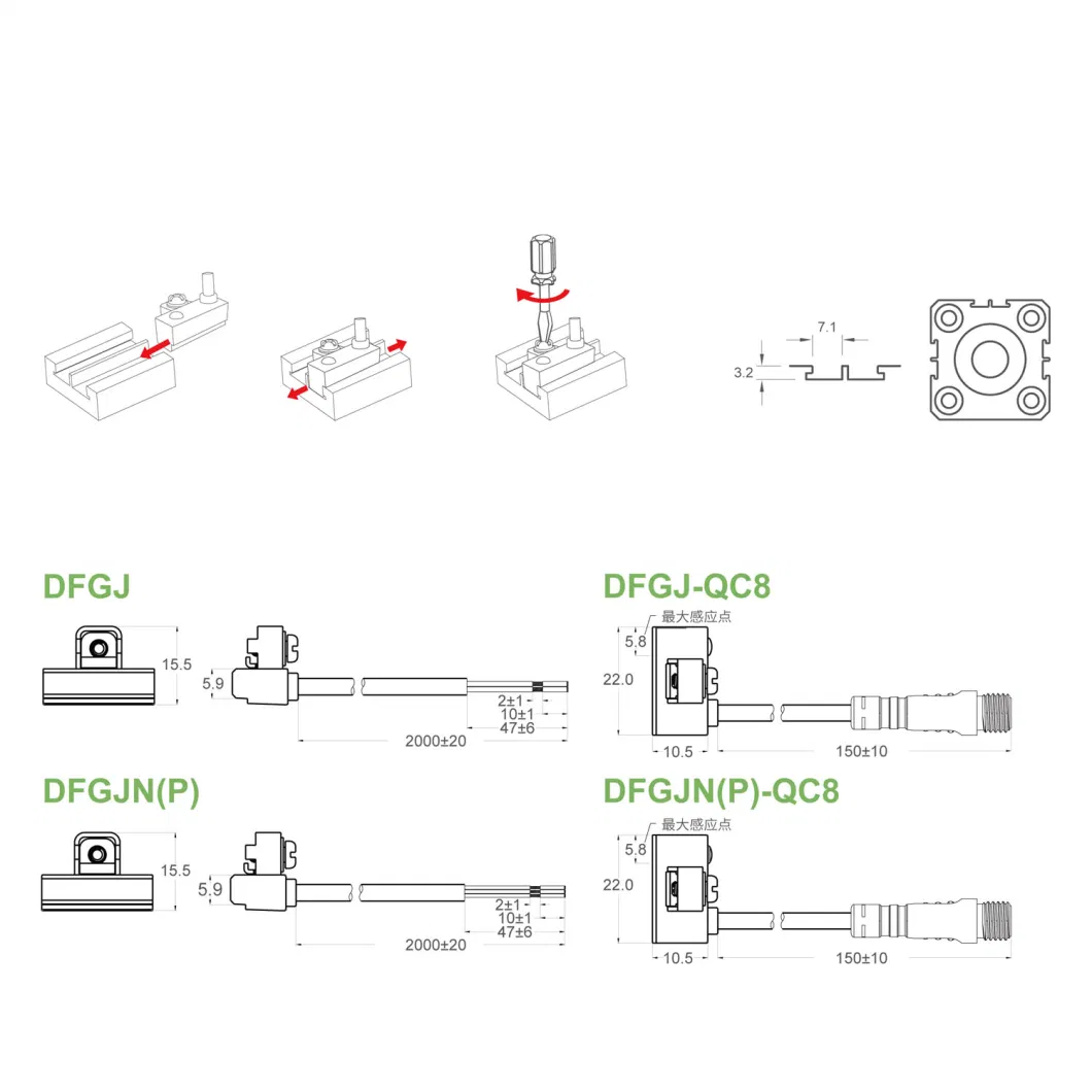 Sensor Connection Wire Harness with Customized Cylinder Magnetic Switch for Equipment