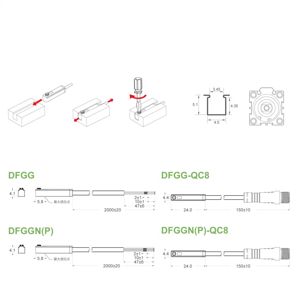 Sensor Connection Wire Harness with Customized Cylinder Magnetic Switch for Equipment