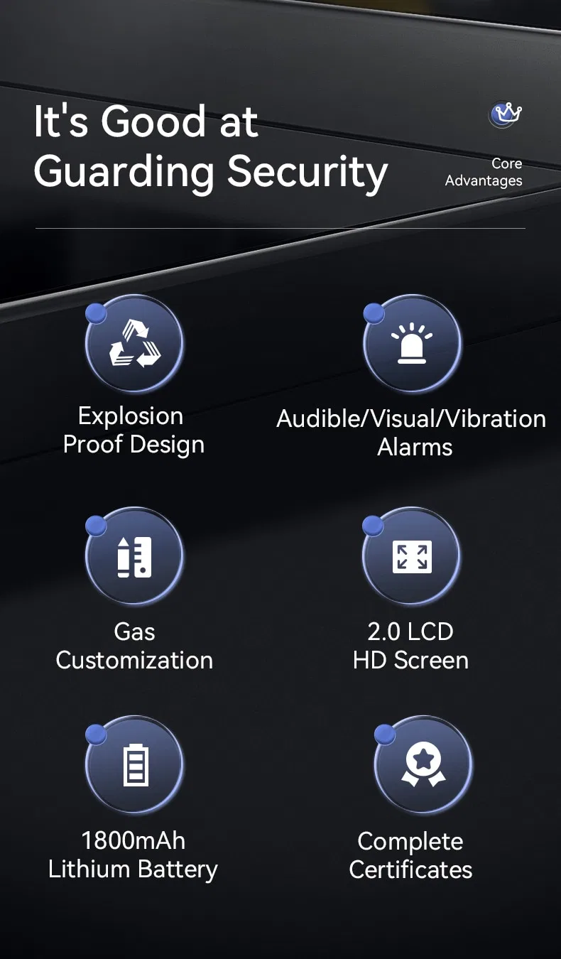 Bosean Oxygen and Hydrogen Sulfide Portable Multi Gas Detector