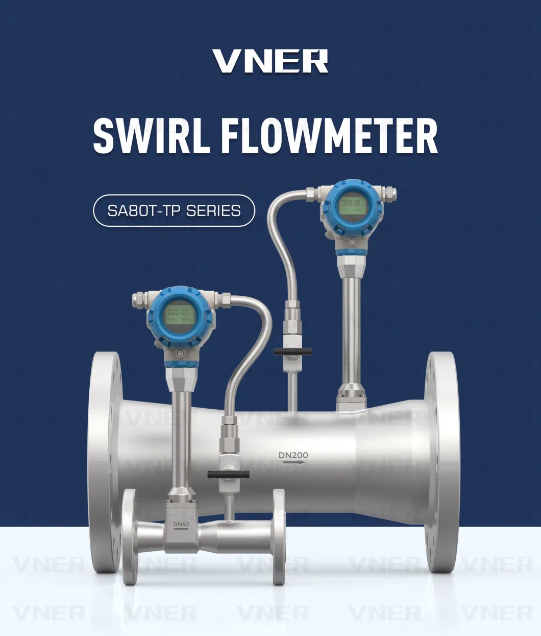 Temperature and Pressure Compensation Swirl Vortex Precession Flow Meter for Oxygen