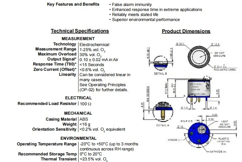 Bw, Qrae Replacement Sensor O2 H2s Lel Co Sensor