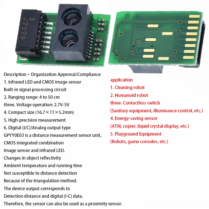 Gp2y1014au0p Gp2y0a51 Gp2y0A41 Gp2y0e03 Gp2y0a21gp2y0a02 Gp2y0a710 Infrared Distance Sensor Optical Dust IR Analog Distance