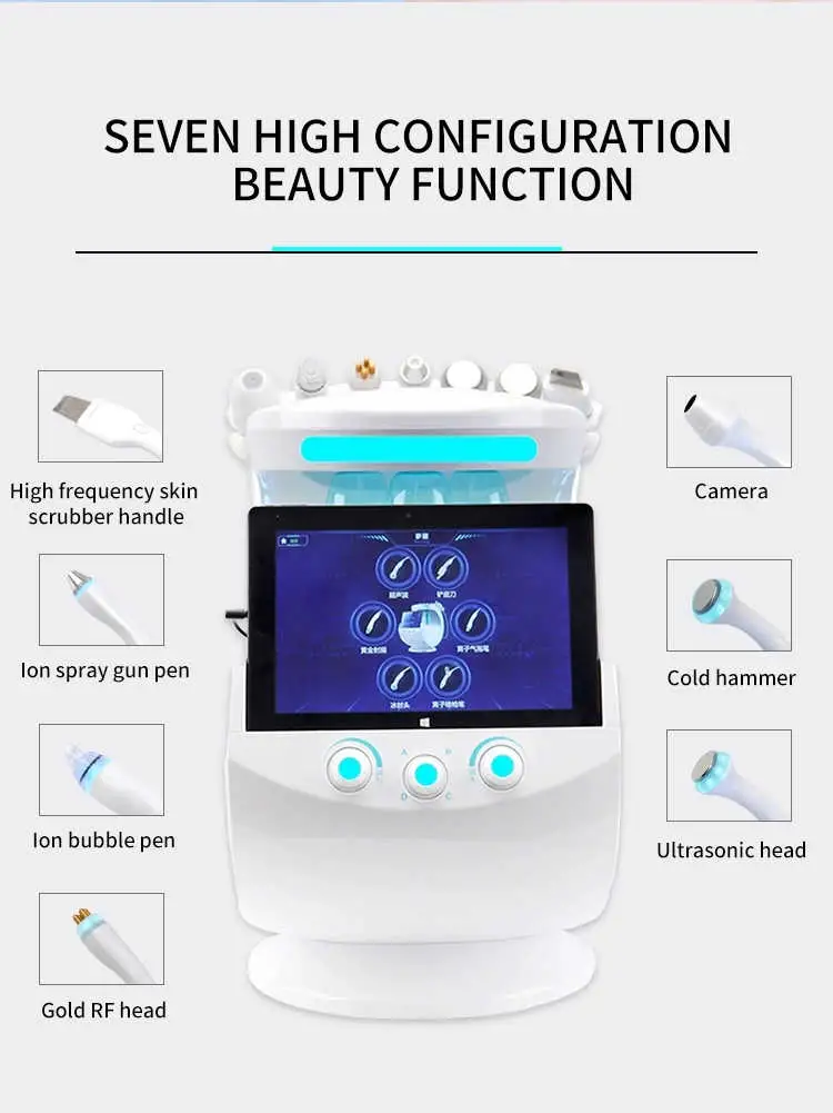 Gomecy 7 in 1 Face Beauty Analysis Micro Facial Skin Care Professional Dermabrassion Beauty Machine
