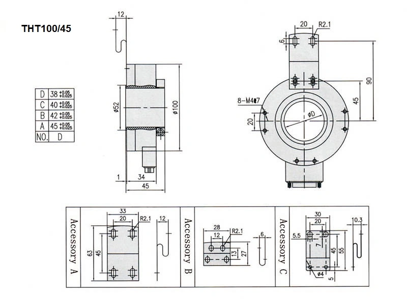 Incremental Encoder Hollow Shaft Rotary Encoder Elevator Encoder Optical Linear Encoder