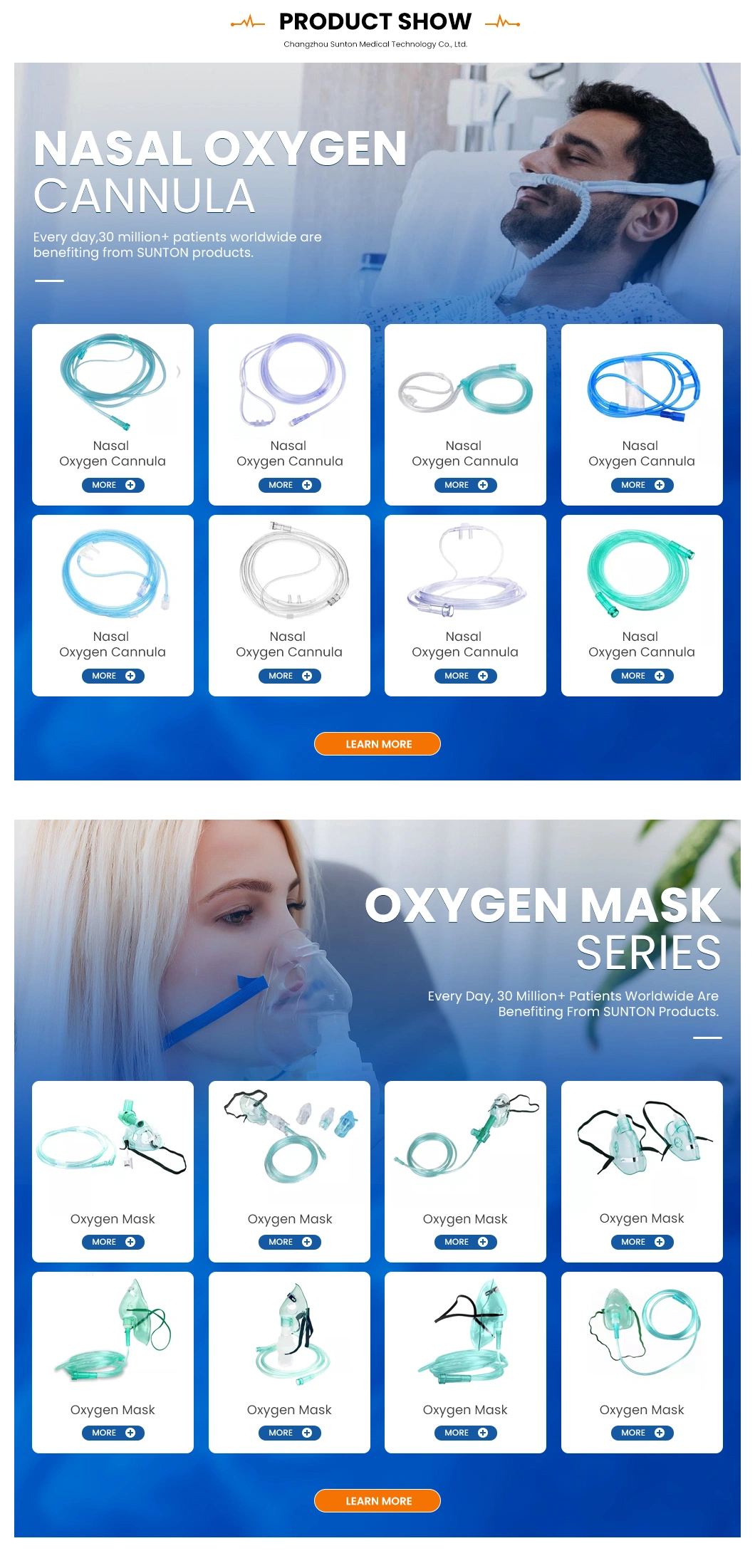 Sunton China Oxygen Mask Factory Measurement 100PCS/CTN L Disposable Oxygen Mask Disposable Medical Usage High Concentration Nebulizer Kit Facial Oxygen Mask