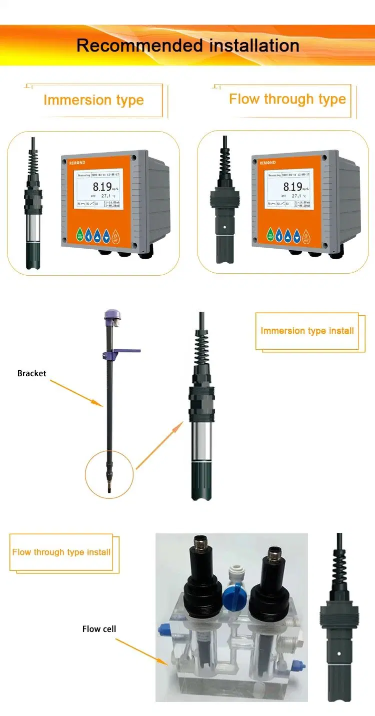 Modbus RS485 4 Wire 316L Aquarium Dissolved Oxygen Sensor for Fish Farm