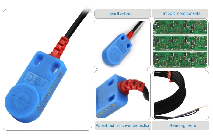 Top Sensing Square Inductive Proximity Sensor Switch Non-Shield Type 5mm Range