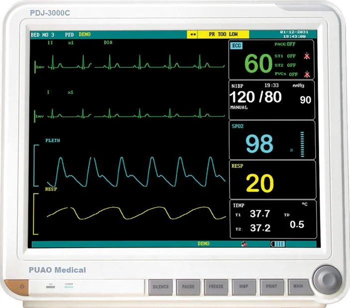 Hospital Operation Room Patient Monitor Cardiac Monitor Pdj-3000c