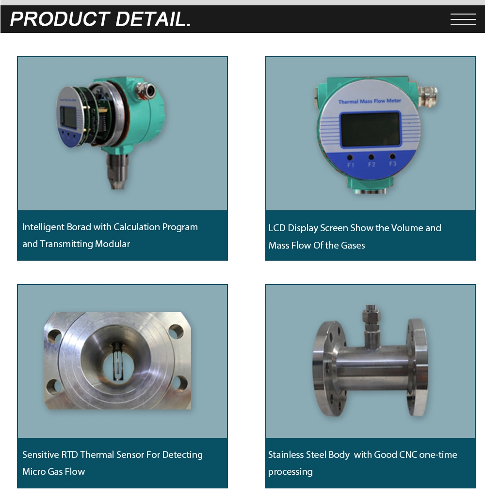 Digital LCD Display Thermal Gas Flowmeter Gas Mass Flow Meter for Oxygen