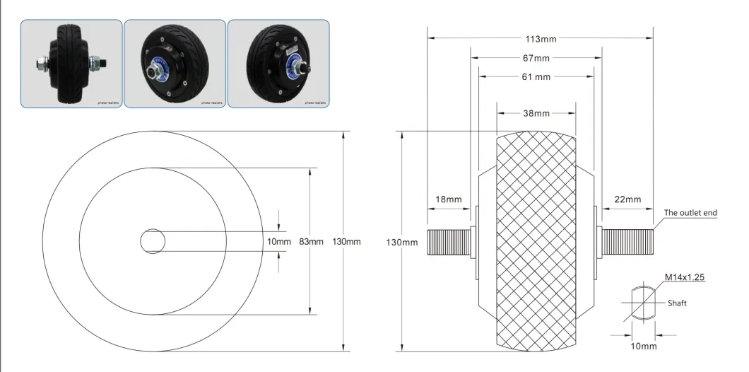 Ce Certificate OEM ODM 5 Inch Gearless Brushless DC 150W 3.2n. M 24V Electric Wheel Hub Servo Motor for Robot Agv