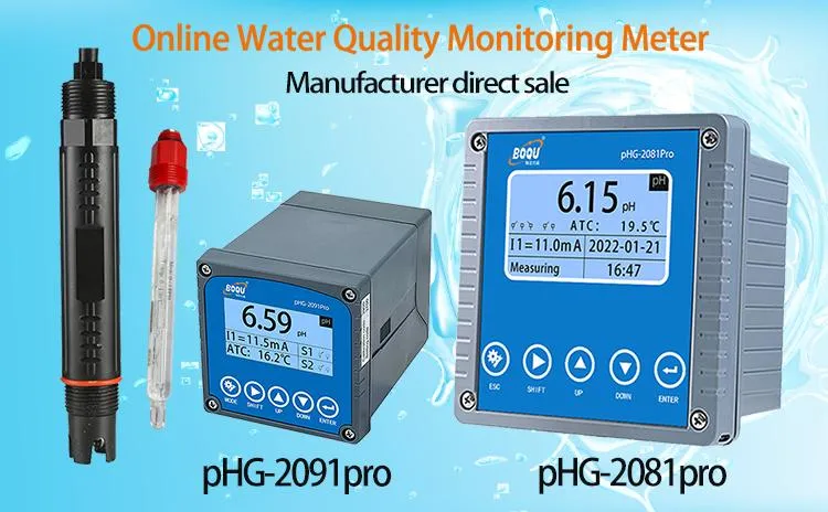 Boqu Phg-2081PRO with Steam Sterilizable/Autoclavable pH Electrode Online pH Meter
