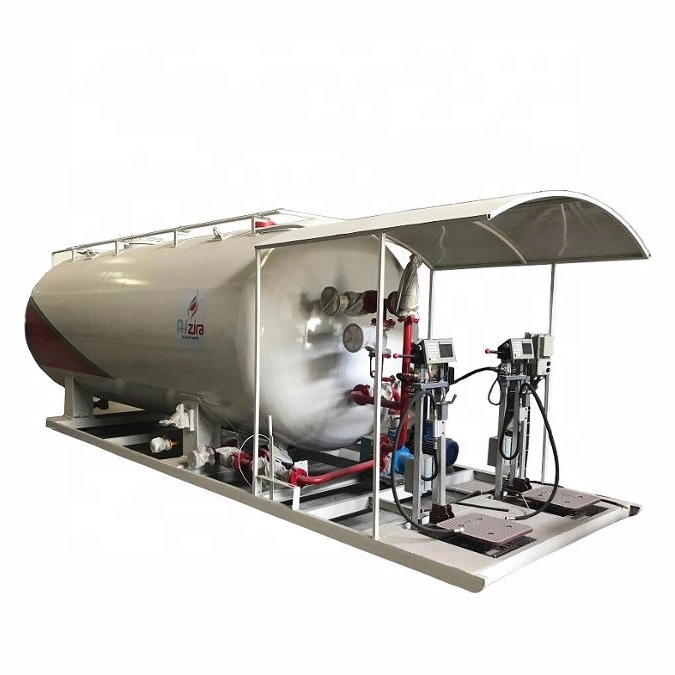 Mini 2.5t Cooking Gas Filling Station LPG Tank Skid 5000L LPG Tanker Station 5m3 LPG Gas Station