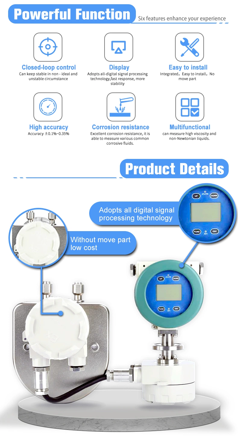 Good Price Digital Coriolismass Flow Meter for Oxygen /Hydrogen /Nitrogen Gas