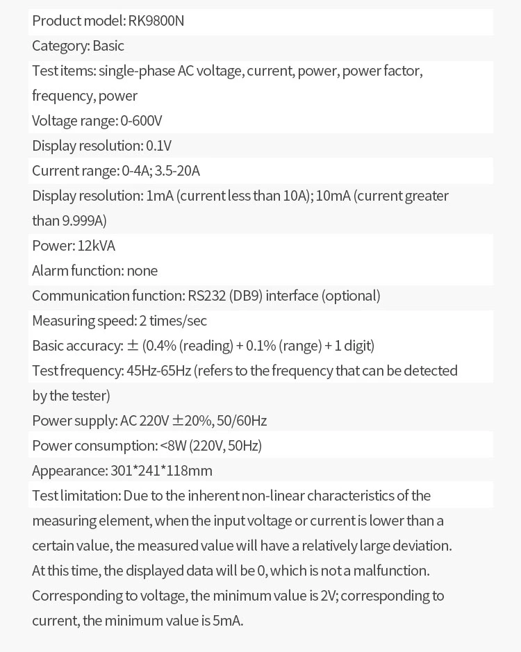 Electricity Meter Monitor AC Power Test Electricity Meter Tester Measurement