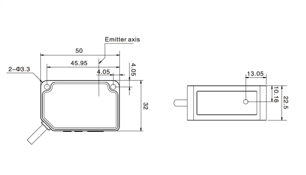 Triangulation Diffuse Reflection Laser Displacement Sensor with Controller Built-in