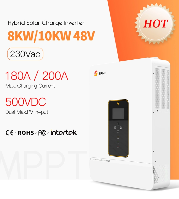 High Frequency Solar Hybrid Inverter 8kw 10kw Sine Wave Inverter and Converter for Home Solar Power System