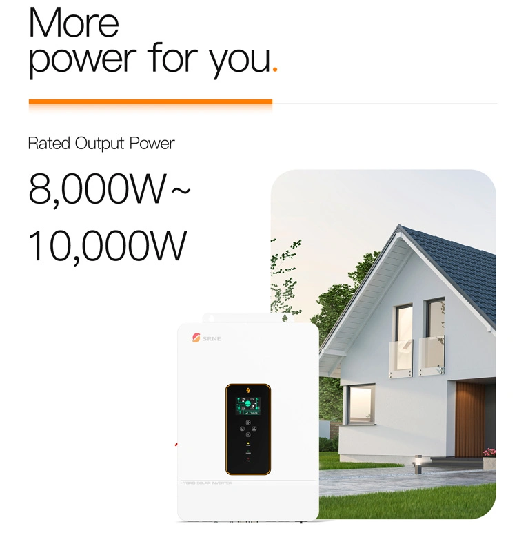 High Frequency Solar Hybrid Inverter 8kw 10kw Sine Wave Inverter and Converter for Home Solar Power System