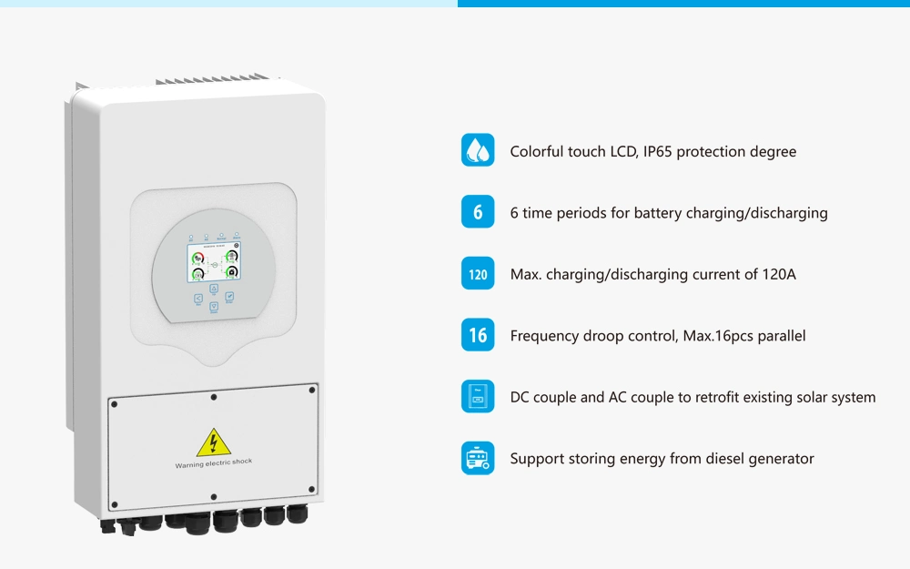 Deye Home Use Solar Hybrid Inverter Sun-8K-Sg01lp1 Solar Inverter MPPT Solar Converter for Sale