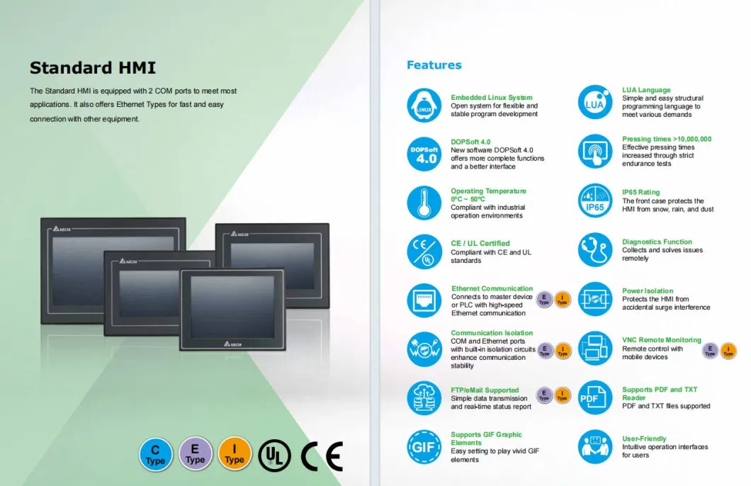 HMI 7 Inch Touch Screen Panel Delta HMI DOP-107eg