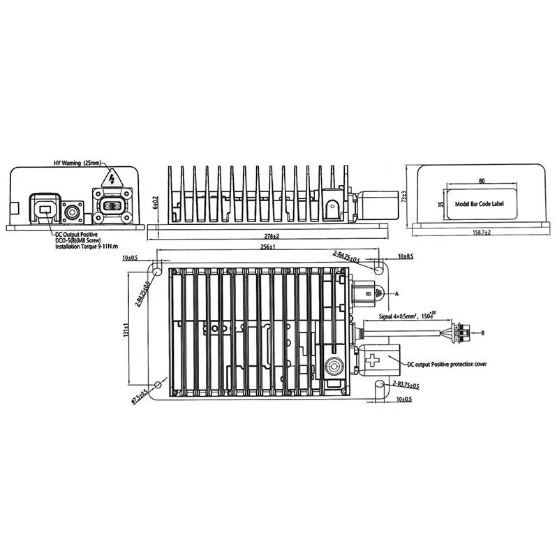 72V 96V 108V 144V 320V 1kw Natural Cooling Inverter Isolated Dcdc Converter for Electric Motor