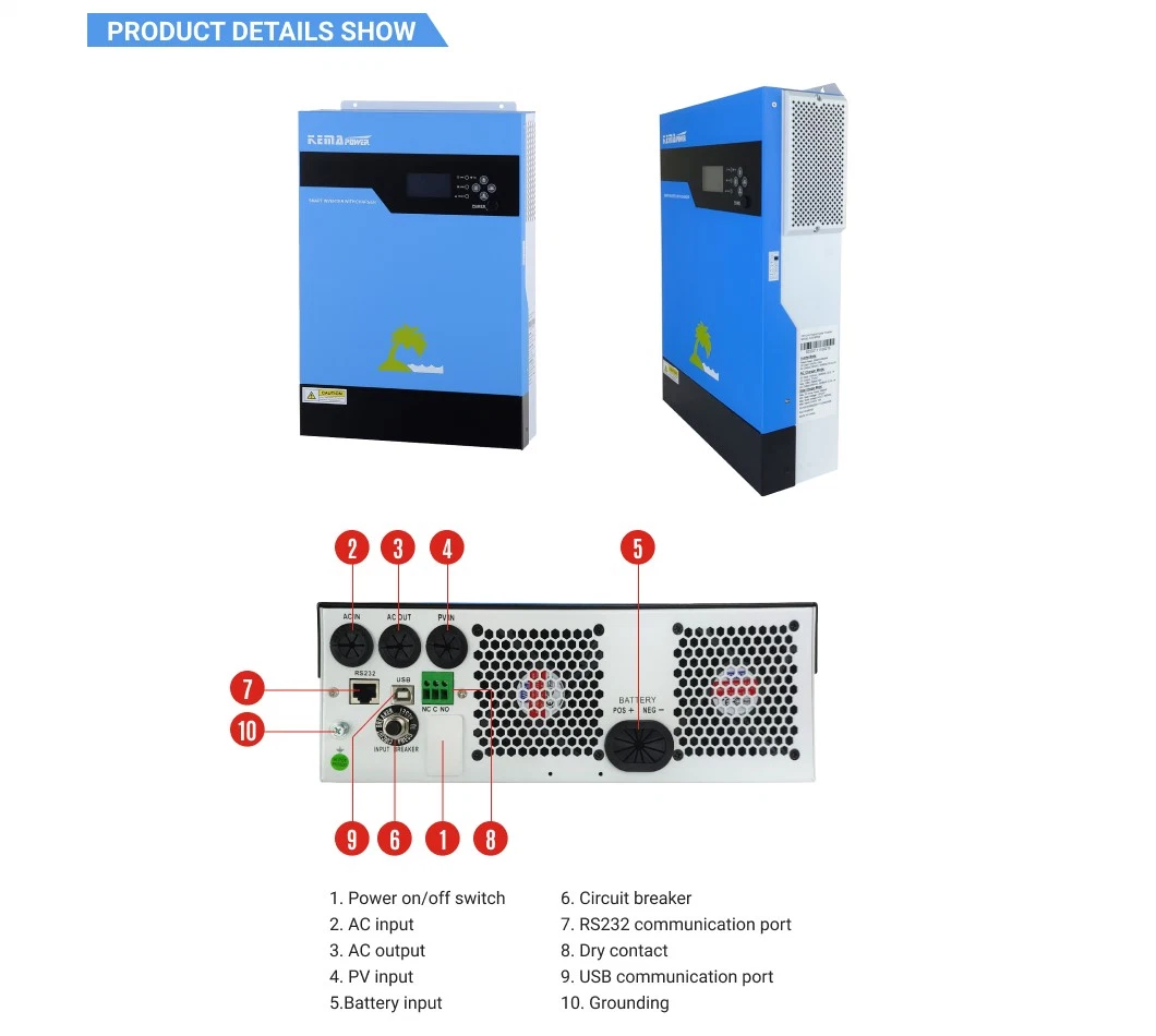 15kw Hybrid Power System AC DC Storage off Grid Converters for Caravan High Frequency Pump Pure Wave Inverter