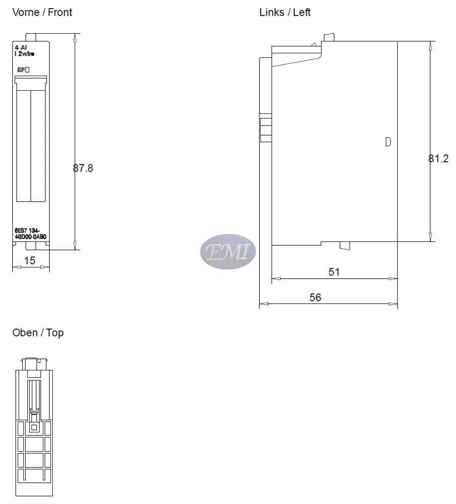 Electrical 6es7134-4gd00-0ab0 Module PLC with Et 200s 4ai Standard I-2-Wire 4-20 Ma 13 Bit 15 mm Width for 2-Wire Transducer