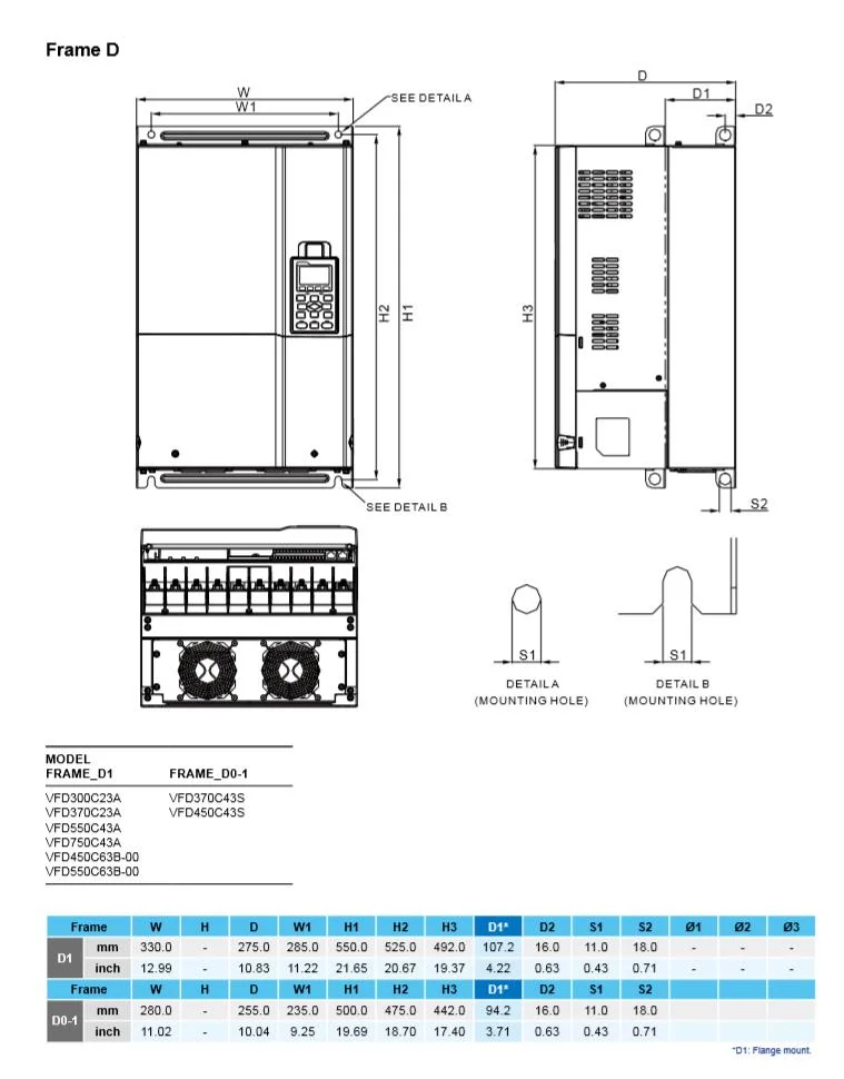 Delta AC Drive Fan Pump Mitsubishi Siemens Yaskawa Motor Drivevariable Frequency Power Inverter Variable Frequency Drive Frequency Power Inverter