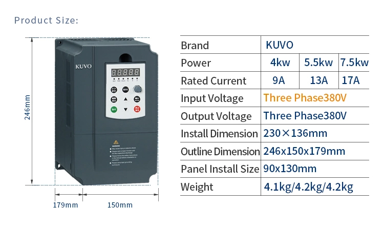 4kw Variable Frequency Inverter of 230V for Motor Speed Low Cost