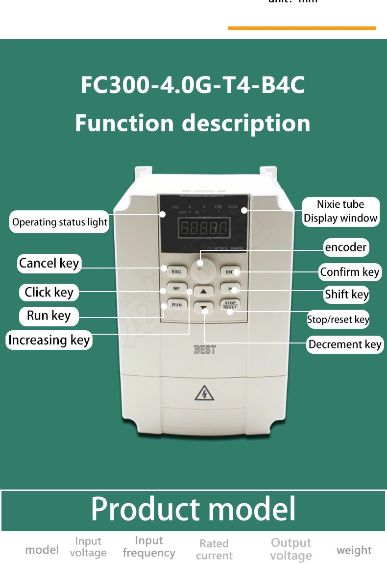 Best Engraving Machine Inverter 1.5/2.2/5.5kw Best FC300 General Spindle Motor Governor Inverter