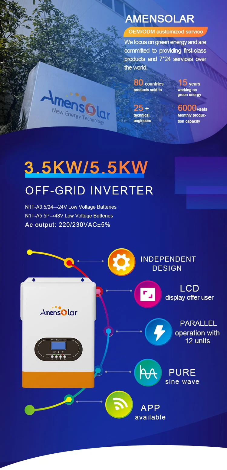 Wholesale Price Pure Sine Wave Solare Inverter 3kw 5kw DC 24V 48V to AC 220V 230V 240V off Grid Solar Converter