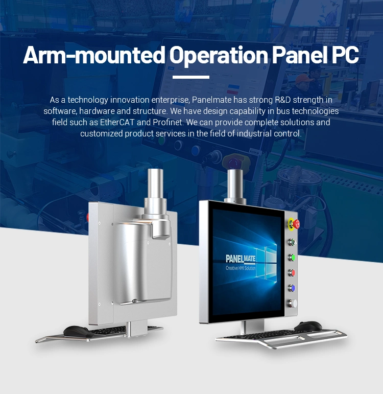 Industrial 15inch Support Arm Systems Intel Skylake I5 5keys HMI Aluminum Magnisum Swivel Arm Industrial Panel PC