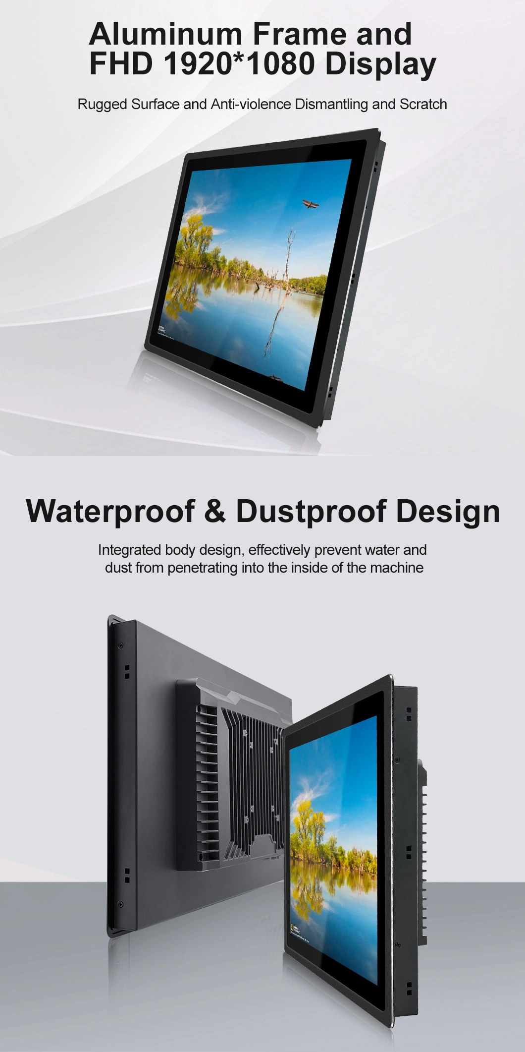 19 Inch HMI Panel Industrial Fanless Panel PC Industrial Touch Screen IP65 Waterproof