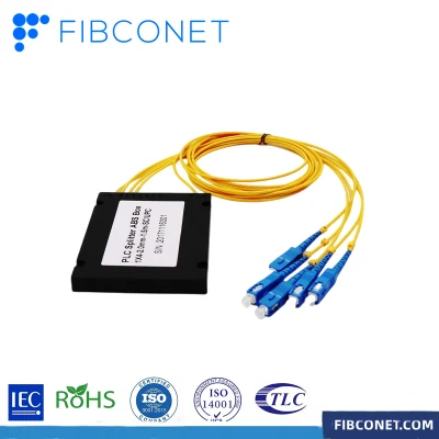 FTTH Sc/APC CONECTOR CAJA ABS Splitter de fibra óptica acoplador PLC Splitter