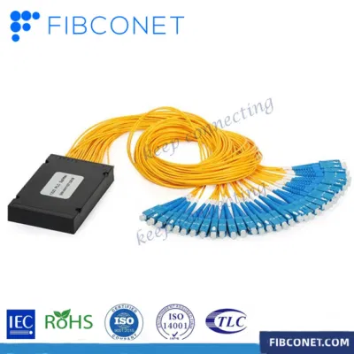 FTTH Sc/APC CONECTOR CAJA ABS Splitter de fibra óptica acoplador PLC Splitter