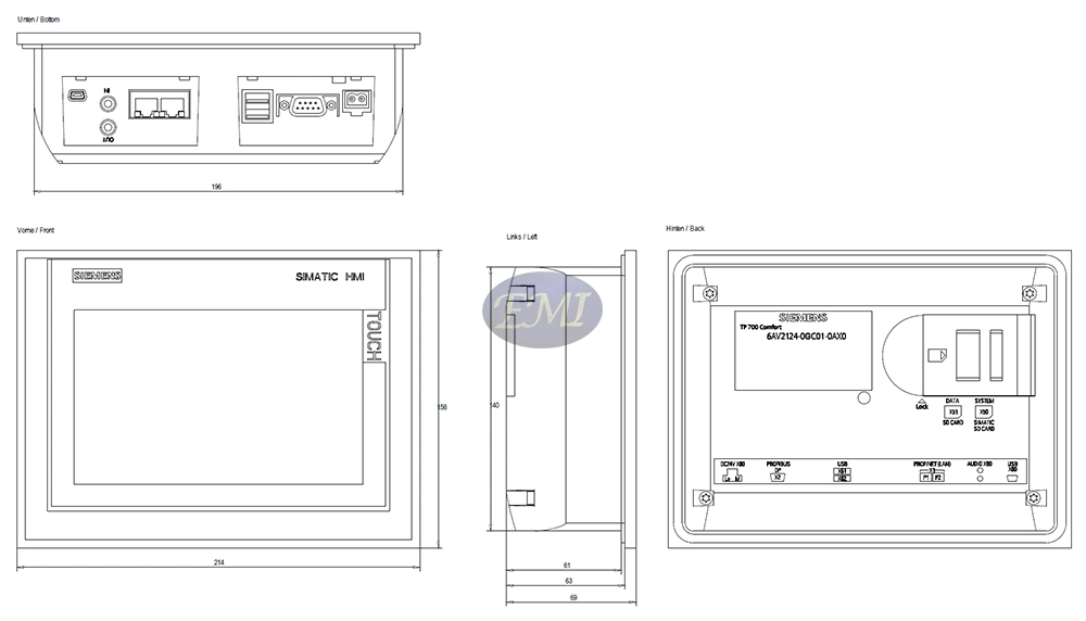 Electrical Simatic HMI Kp1500 Comfort Panel HMI 6AV2124-1QC02-0ax1