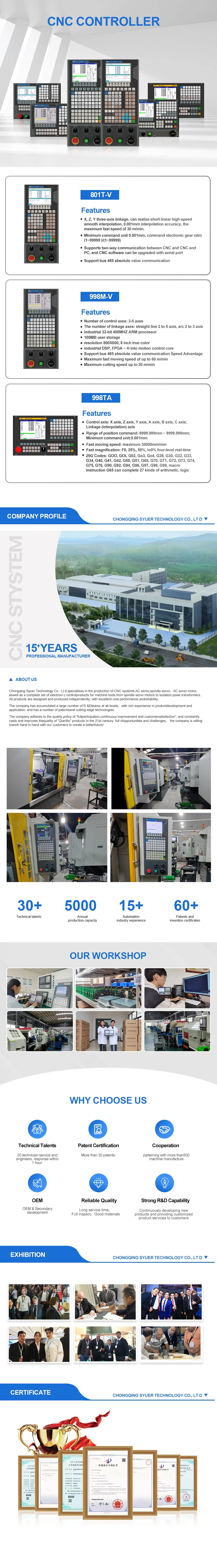 Cheap Price 998t-V 2 Axis CNC Lathe Turning Cutting Machine Control Mini System with PLC Router Center Machine Tools Controller