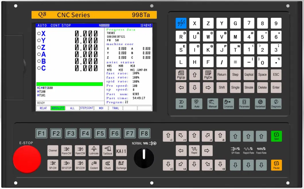 Qb-998ta Cheapest Price and Durable Advanced Turnery Two Axis Absolute Value Lathe Cutting Control Servo Turning Center System CNC PLC Controller