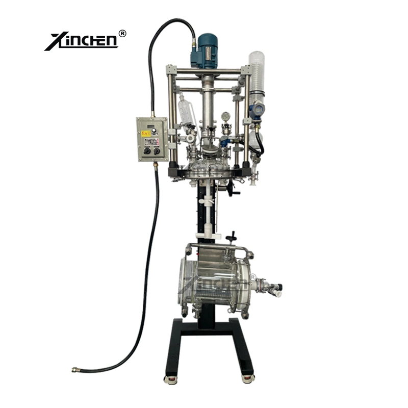 Continuous Ultrasonic Mixing Mechanical Seal Glass Reactor Full Automatic PLC Control System