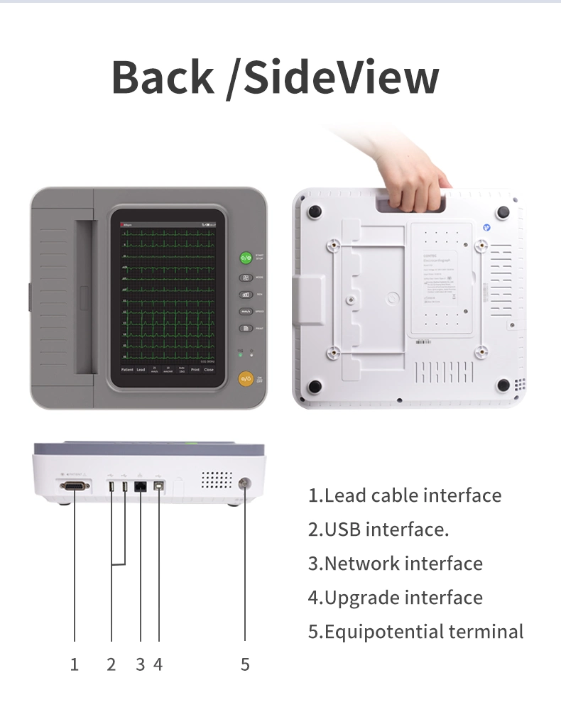 Contec External Equipment China Handle Design Electrocardiograph Monitor ECG Machine