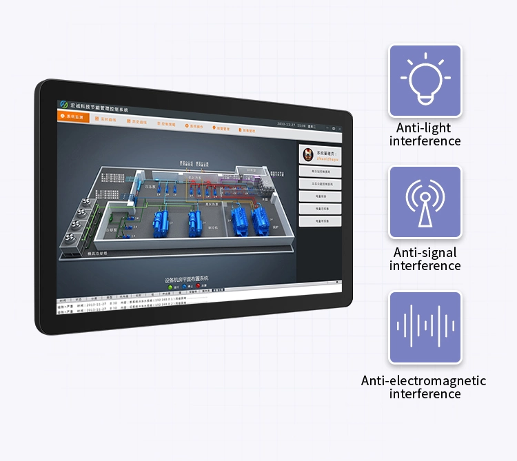 Industrial HMI Monitor External Antennas HDMI Audio Switch Mic VGA DC RS232 Industrial Touchscreen Monitor