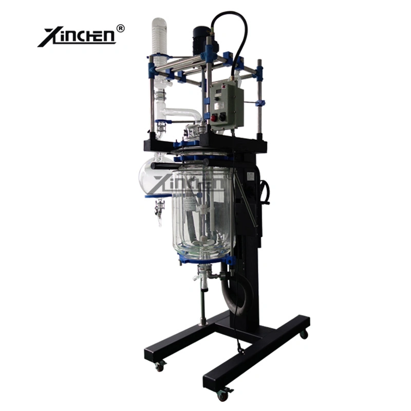 Continuous Ultrasonic Mixing Mechanical Seal Glass Reactor Full Automatic PLC Control System